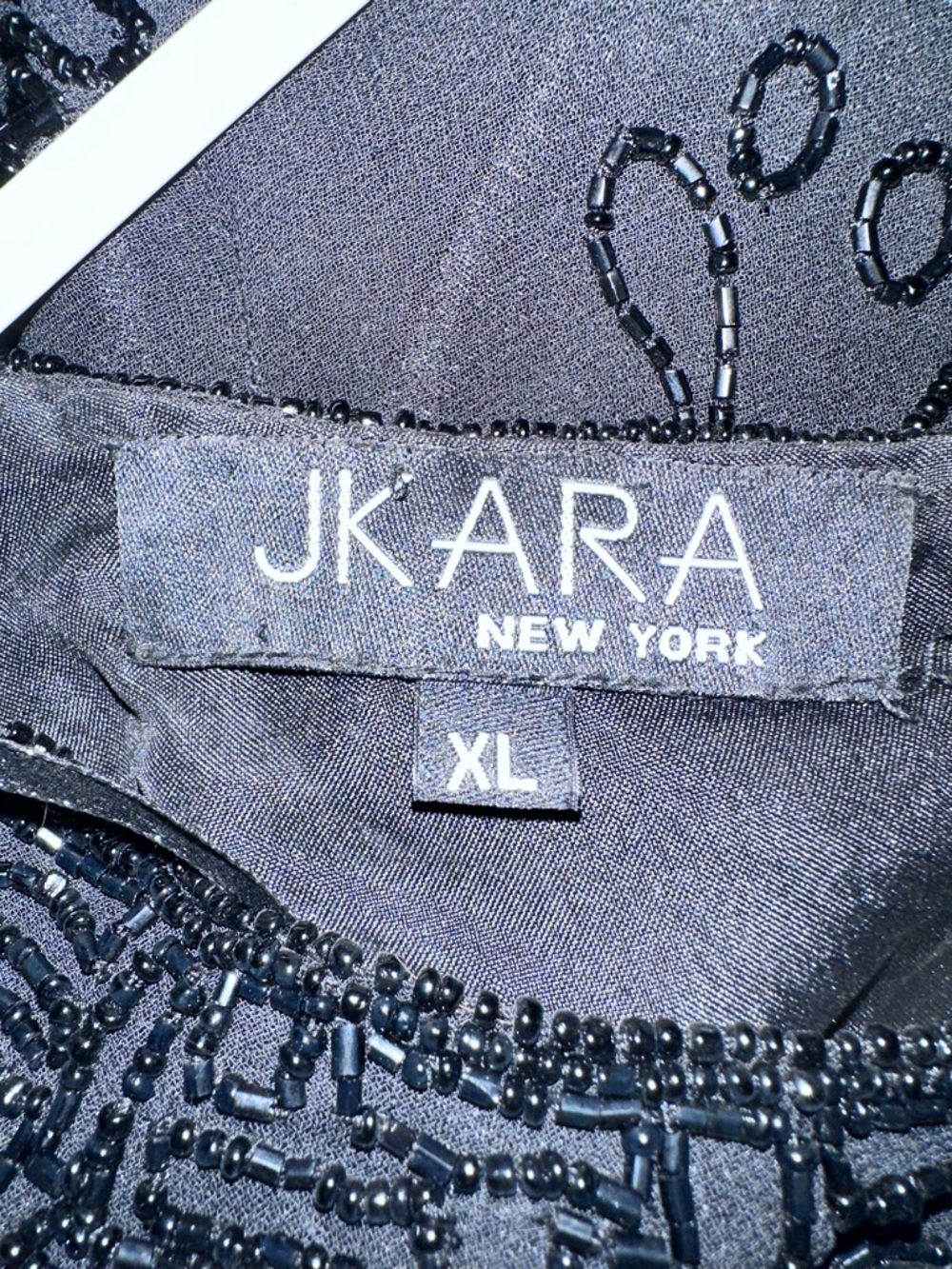 J Kara Black Beaded Sleeveless beaded Evening Top - Picture 6 of 11